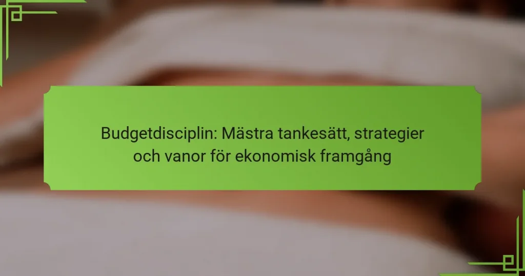 Budgetdisciplin: Mästra tankesätt, strategier och vanor för ekonomisk framgång