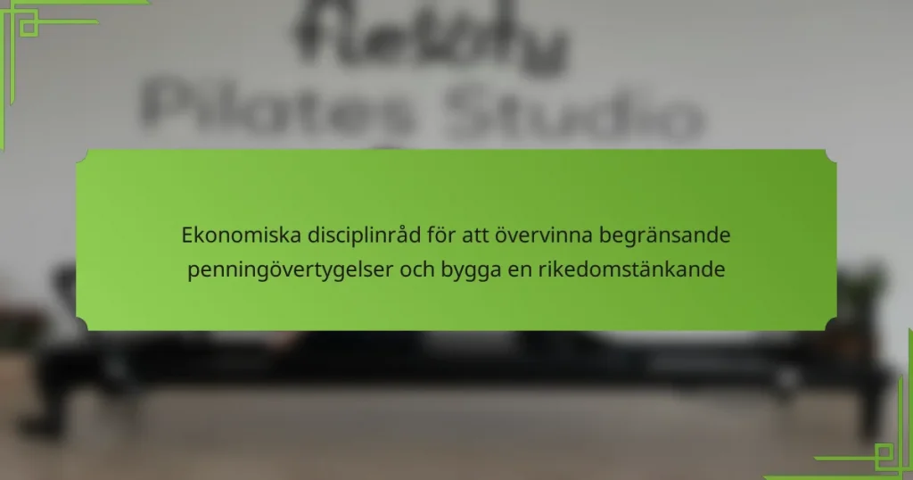 Ekonomiska disciplinråd för att övervinna begränsande penningövertygelser och bygga en rikedomstänkande
