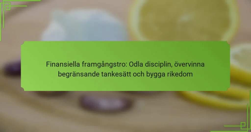 Finansiella framgångstro: Odla disciplin, övervinna begränsande tankesätt och bygga rikedom