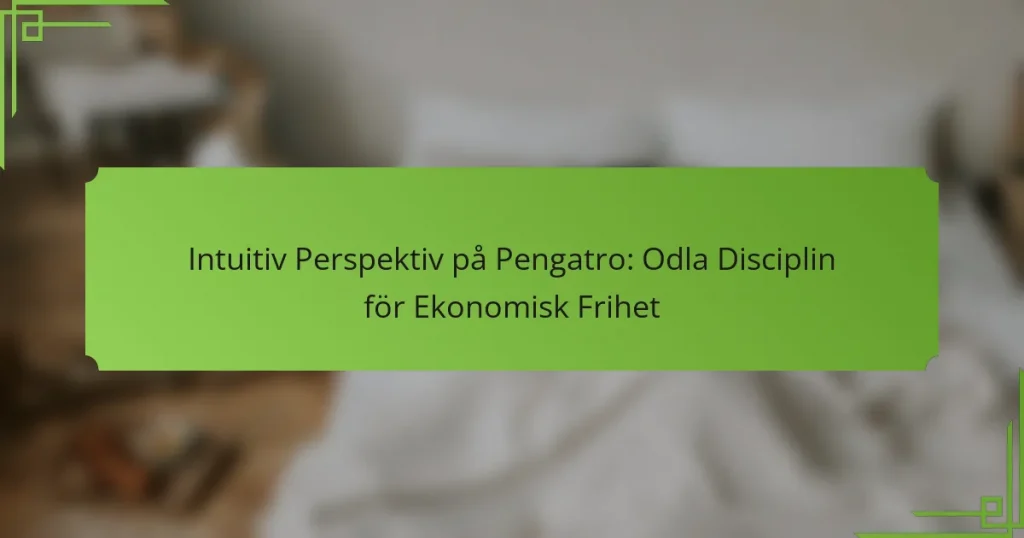 Intuitiv Perspektiv på Pengatro: Odla Disciplin för Ekonomisk Frihet