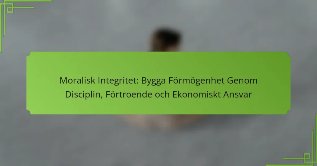 Moralisk Integritet: Bygga Förmögenhet Genom Disciplin, Förtroende och Ekonomiskt Ansvar