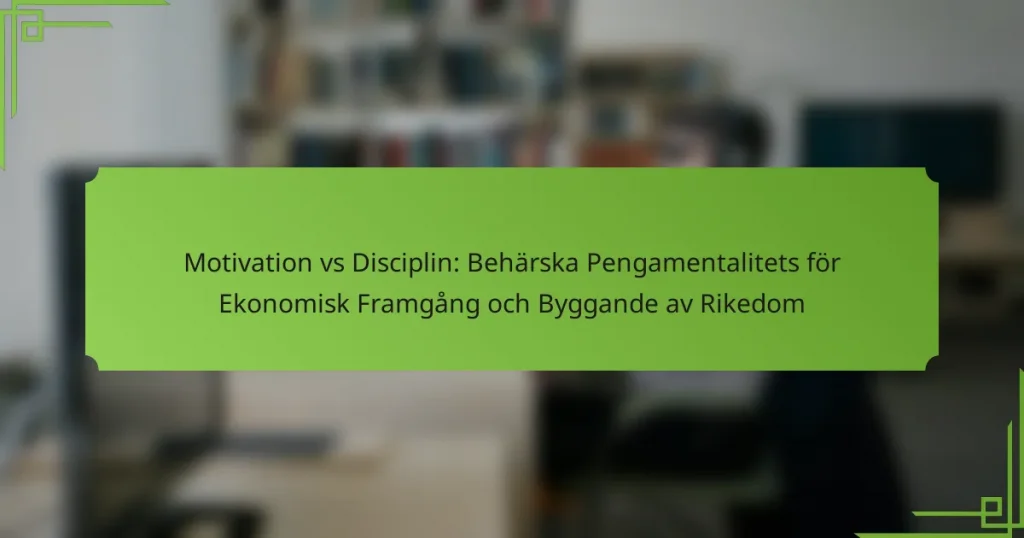 Motivation vs Disciplin: Behärska Pengamentalitets för Ekonomisk Framgång och Byggande av Rikedom