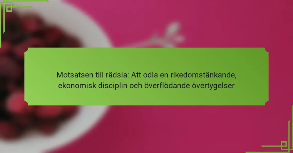 Motsatsen till rädsla: Att odla en rikedomstänkande, ekonomisk disciplin och överflödande övertygelser