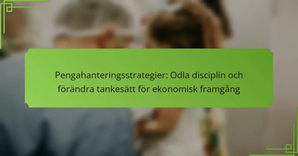 Pengahanteringsstrategier: Odla disciplin och förändra tankesätt för ekonomisk framgång