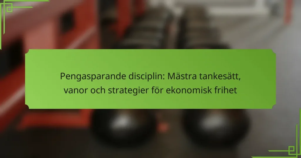 Pengasparande disciplin: Mästra tankesätt, vanor och strategier för ekonomisk frihet