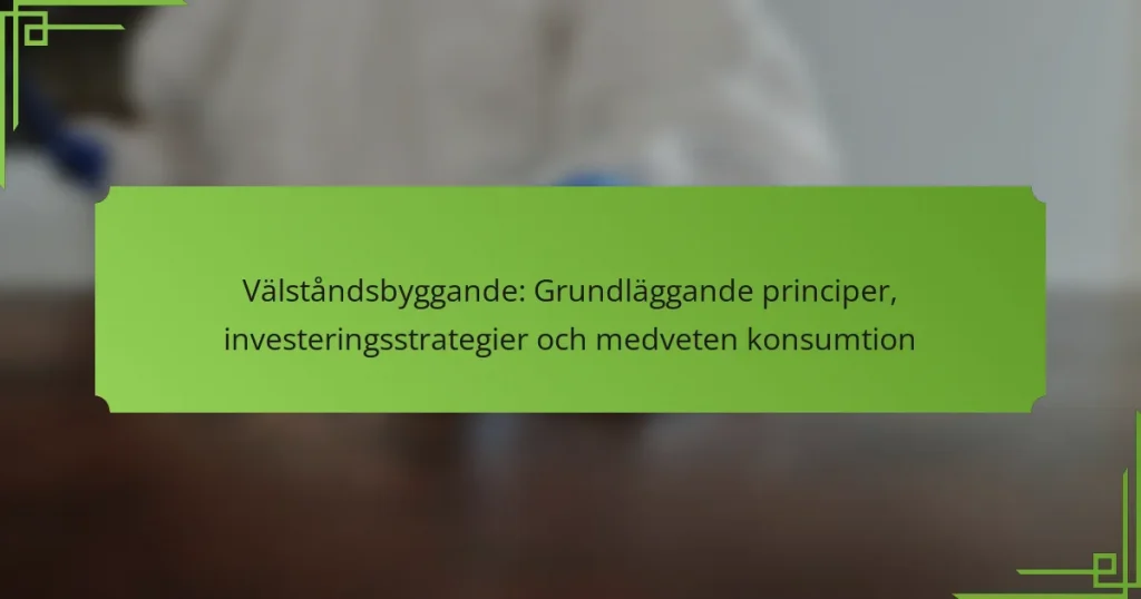 Välståndsbyggande: Grundläggande principer, investeringsstrategier och medveten konsumtion
