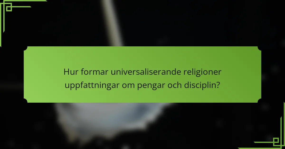 Hur formar universaliserande religioner uppfattningar om pengar och disciplin?