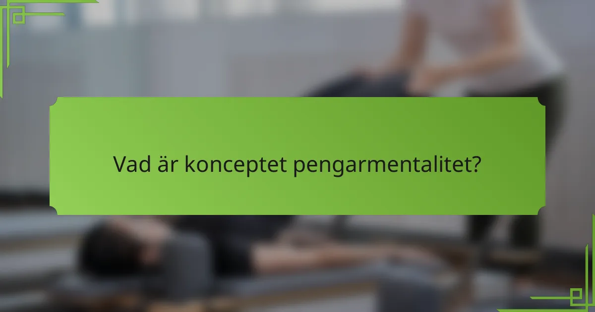 Vad är konceptet pengarmentalitet?