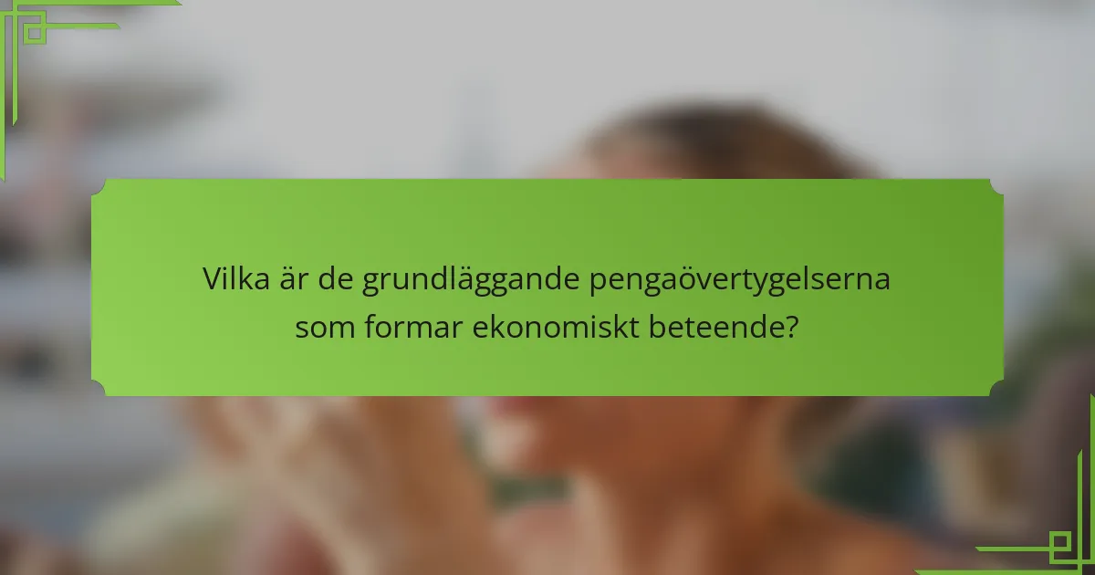 Vilka är de grundläggande pengaövertygelserna som formar ekonomiskt beteende?
