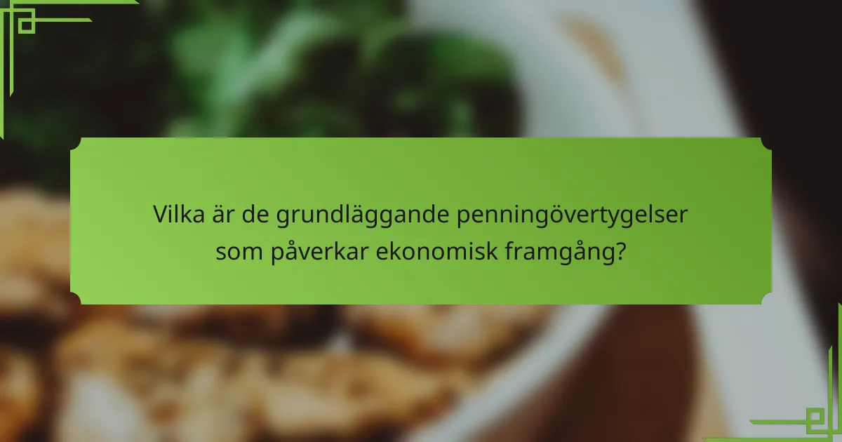 Vilka är de grundläggande penningövertygelser som påverkar ekonomisk framgång?
