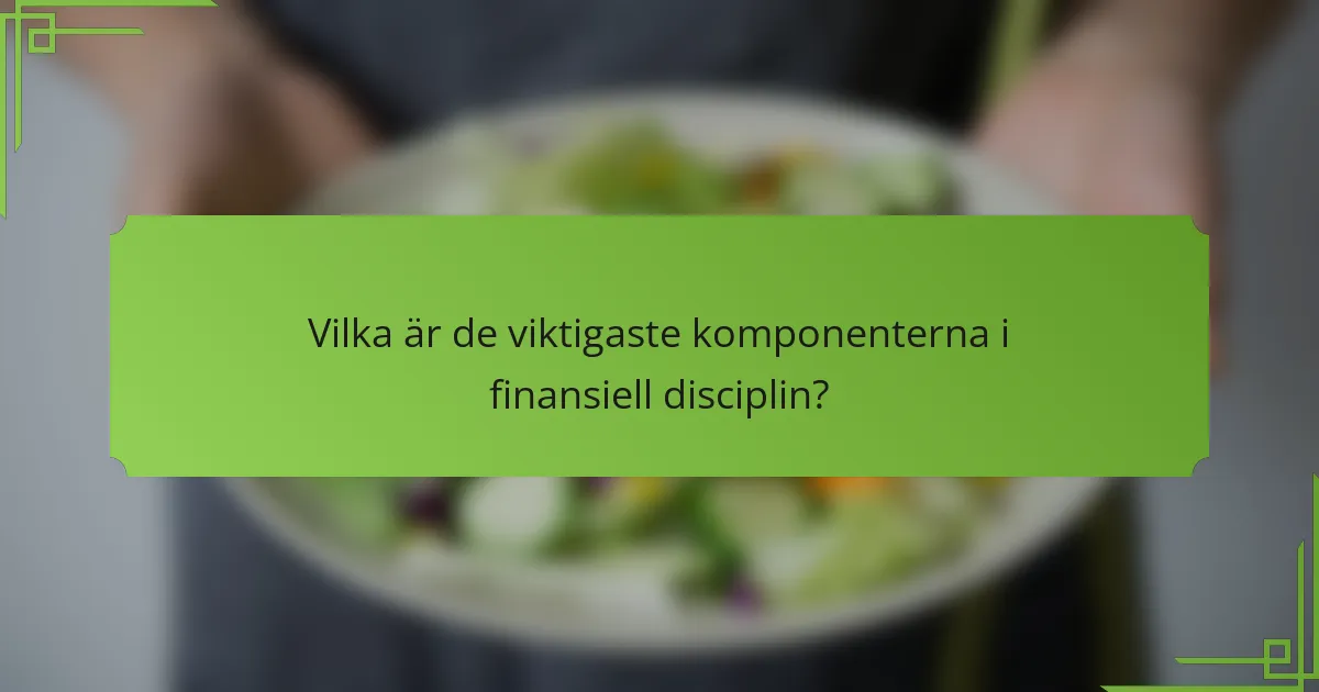 Vilka är de viktigaste komponenterna i finansiell disciplin?
