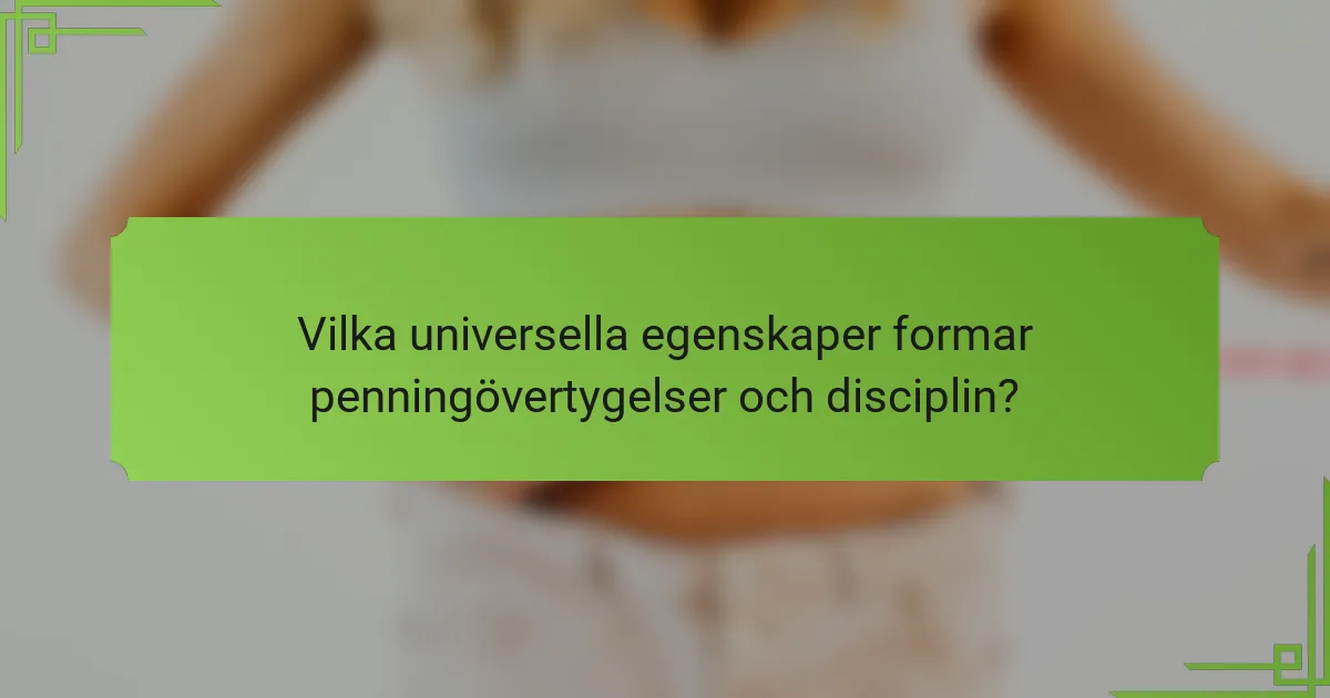 Vilka universella egenskaper formar penningövertygelser och disciplin?